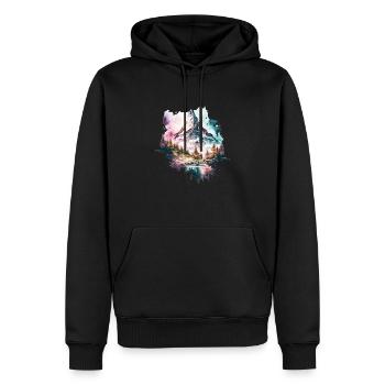 Matterhorn - Männer Premium Bio Hoodie - Schwarz - Vorne - Nico (187cm)