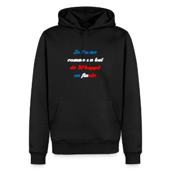 AMOUR français - Sweat à capuche Premium bio Homme - noir - Devant - Nico (187cm)