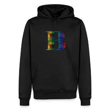 Letter S - Men’s Premium Organic Hoodie - black - Front - Nico (187cm)