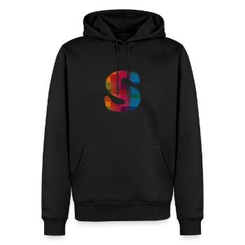 Letter S - Men’s Premium Organic Hoodie - black - Front - Nico (187cm)