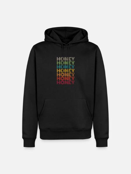 Miel Rétro Saint-Valentin - Sweat à capuche Premium bio Homme - noir