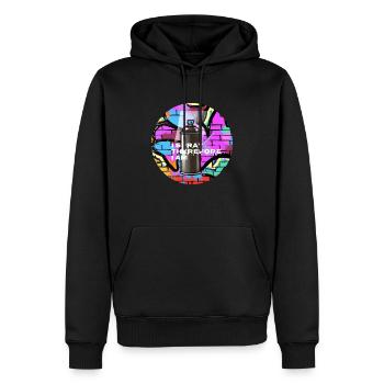 JE PULVÉRISE DONC JE SUIS - Bombe aérosol - Sweat à capuche Premium bio Homme - noir - Devant - Nico (187cm)