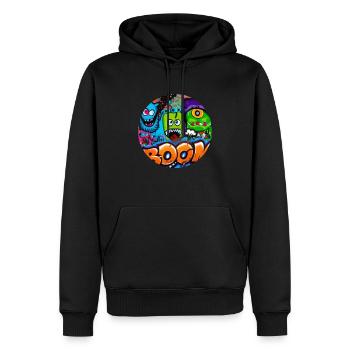 Grafitti Monster Boom - Männer Premium Bio Hoodie - Schwarz - Vorne - Nico (187cm)