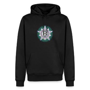 Sterne mit Buchstabe B. Dein Wort - Dein Gedanke - Männer Premium Bio Hoodie - Schwarz - Vorne - Nico (187cm)