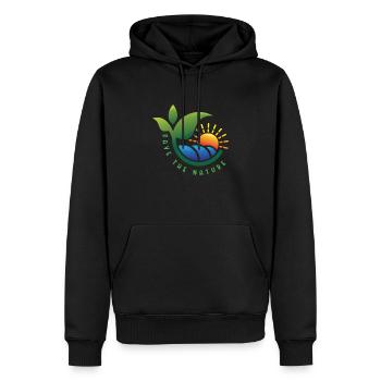 Save the Nature - Männer Premium Bio Hoodie - Schwarz - Vorne - Nico (187cm)