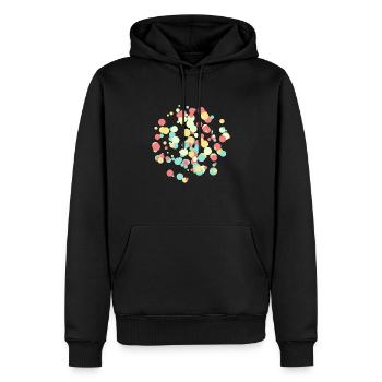 Digital4shop design Motif cercles abstraits - Sweat à capuche Premium bio Homme - noir - Devant - Nico (187cm)