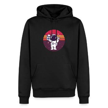Lustiger Astronaut Musik Geschenk - Männer Premium Bio Hoodie - Schwarz - Vorne - Nico (187cm)