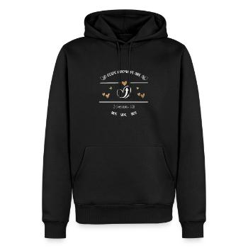 Conception chrétienne Les promesses de Dieu sont oui - Sweat à capuche Premium bio Homme - noir - Devant - Nico (187cm)