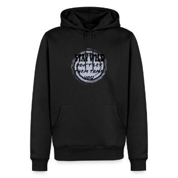 Restez sauvage - Sweat à capuche Premium bio Homme - noir - Devant - Nico (187cm)