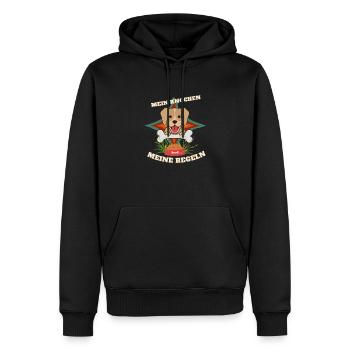 Verspielter kleiner Hund - Männer Premium Bio Hoodie - Schwarz - Vorne - Nico (187cm)