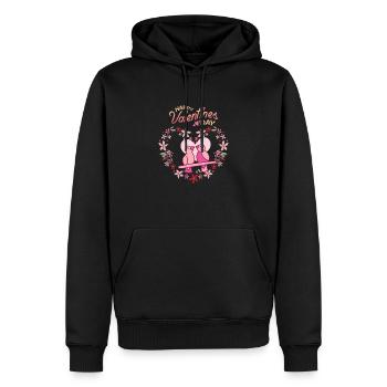 Happy Valentine's Day - Men’s Premium Organic Hoodie - black - Front - Nico (187cm)