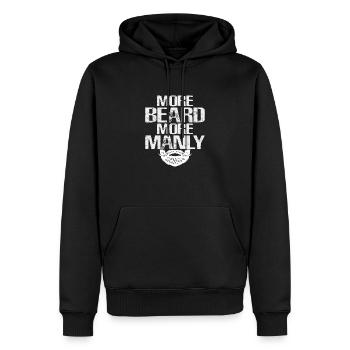 More Beard more Manly - Männer Premium Bio Hoodie - Schwarz - Vorne - Nico (187cm)