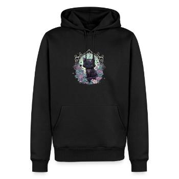 Kawaii Style - Witchy Cat - Männer Premium Bio Hoodie - Schwarz - Vorne - Nico (187cm)