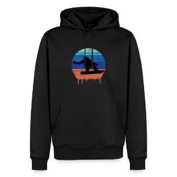 Snowboard Snowboard Rétro - Sweat à capuche Premium bio Homme - noir - Devant - Nico (187cm)