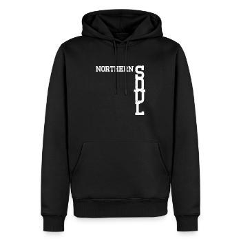 Northern Soul Vintage - Männer Premium Bio Hoodie - Schwarz - Vorne - Nico (187cm)