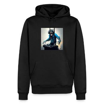 ein Affe, der DJ ist - Männer Premium Bio Hoodie - Schwarz - Vorne - Nico (187cm)