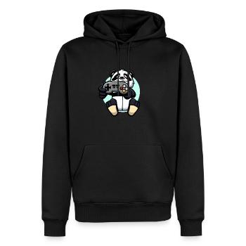 Gaming Panda - Men’s Premium Organic Hoodie - black - Front - Nico (187cm)