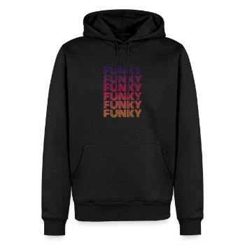 Funky Musik Retro - Männer Premium Bio Hoodie - Schwarz - Vorne - Nico (187cm)