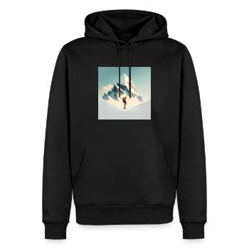 Idealer Berg zum Skifahren vor einem Skifahrer - Männer Premium Bio Hoodie - Schwarz - Vorne - Nico (187cm)