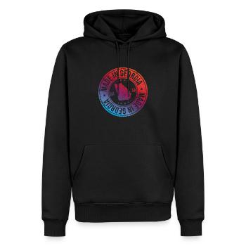 Made in Georgia USA Retro - Männer Premium Bio Hoodie - Schwarz - Vorne - Nico (187cm)