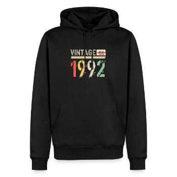 Vintage-Kassette 1992 - Männer Premium Bio Hoodie - Schwarz - Vorne - Nico (187cm)