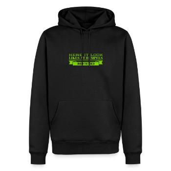 es herrscht Unordnung - Männer Premium Bio Hoodie - Schwarz - Vorne - Nico (187cm)