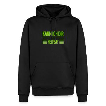 Was willst du? - Männer Premium Bio Hoodie - Schwarz - Vorne - Nico (187cm)