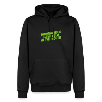 ich bin ein Frühaufsteher - Männer Premium Bio Hoodie - Schwarz - Vorne - Nico (187cm)