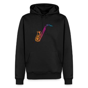 Saxofon Saxophonist Geschenk - Männer Premium Bio Hoodie - Schwarz - Vorne - Nico (187cm)