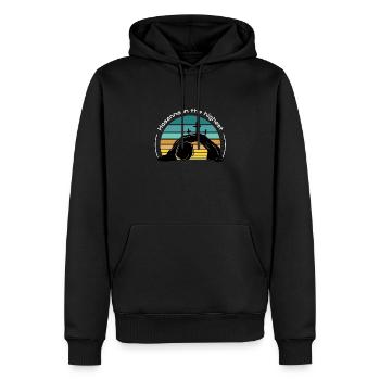 Hosanna dans le plus haut - Sweat à capuche Premium bio Homme - noir - Devant - Nico (187cm)