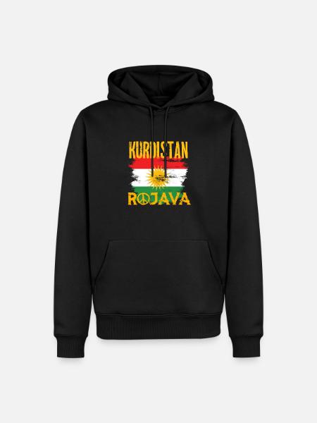Rojava Kurdistan - Männer Premium Bio Hoodie - Schwarz