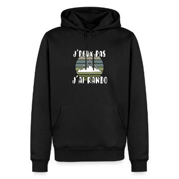 J’peux pas j’ai rando - Sweat à capuche Premium bio Homme - noir - Devant - Nico (187cm)