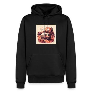 Bus Camping Adventure Outback Australia - Men’s Premium Organic Hoodie - black - Front - Nico (187cm)