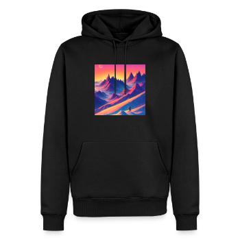 Schneewanderung auf den Gipfeln der Alpen - Männer Premium Bio Hoodie - Schwarz - Vorne - Nico (187cm)
