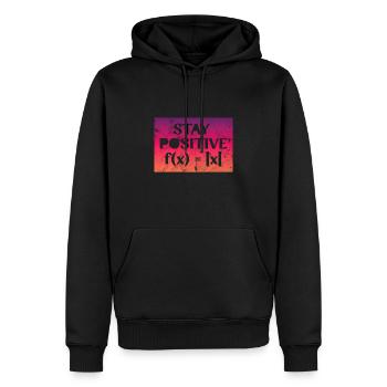 Restez positif - Sweat à capuche Premium bio Homme - noir - Devant - Nico (187cm)