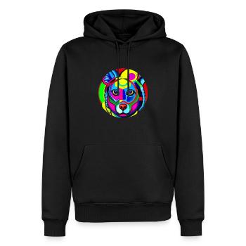 Chien super-héros #5 - Sweat à capuche Premium bio Homme - noir - Devant - Nico (187cm)