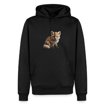 Super mignon bébé renard - Sweat à capuche Premium bio Homme - noir - Devant - Nico (187cm)