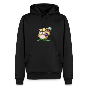 Krako l'ours guerrier - Sweat à capuche Premium bio Homme - noir - Devant - Nico (187cm)