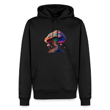 Bunter Pilz - Männer Premium Bio Hoodie - Schwarz - Vorne - Nico (187cm)