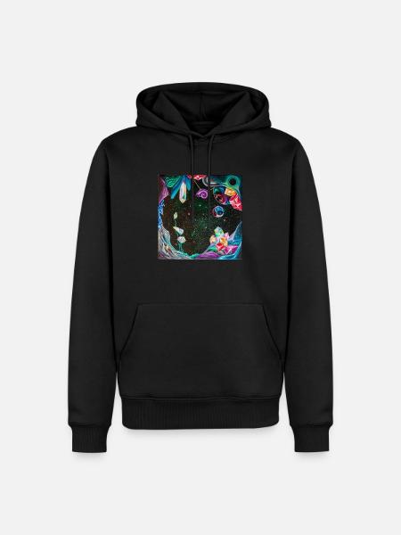 SF - Sweat à capuche Premium bio Homme - noir