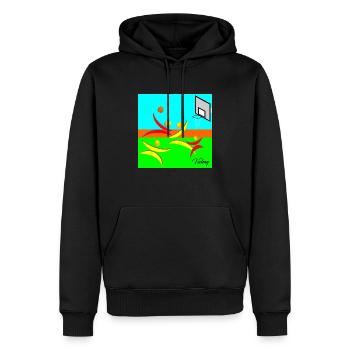 jeu de Basket - Sweat à capuche Premium bio Homme - noir - Devant - Nico (187cm)