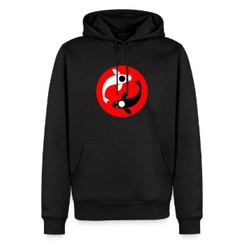 Yin and Yang Koi carp - Men’s Premium Organic Hoodie - black - Front - Nico (187cm)