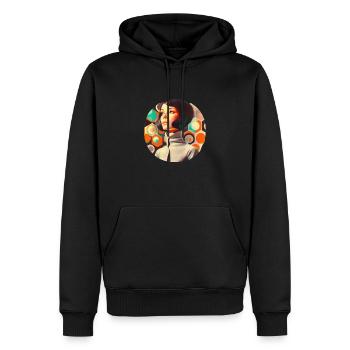 Retro Flash No29 - Männer Premium Bio Hoodie - Schwarz - Vorne - Nico (187cm)
