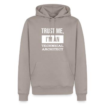Architecte technique Technicien de données Informatique Informatique - Sweat à capuche Premium bio Homme - taupe - Devant - Nico (187cm)