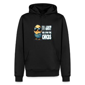 Je suis juste ici pour les poussins mignon conception de Pâques - Sweat à capuche Premium bio Homme - noir - Devant - Nico (187cm)
