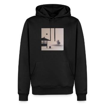 Minimal Japanese Culture - Männer Premium Bio Hoodie - Schwarz - Vorne - Nico (187cm)
