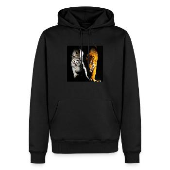 Tiger Twins - Männer Premium Bio Hoodie - Schwarz - Vorne - Nico (187cm)