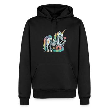 Unicorn Skeleton - Men’s Premium Organic Hoodie - black - Front - Nico (187cm)