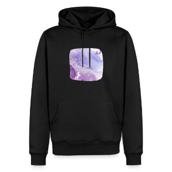 Zauberhaftes rosa Aquarell: Einhorn & Feen - Männer Premium Bio Hoodie - Schwarz - Vorne - Nico (187cm)
