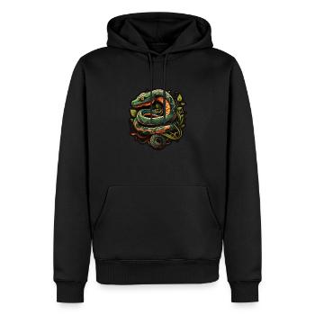 Schlange - Männer Premium Bio Hoodie - Schwarz - Vorne - Nico (187cm)